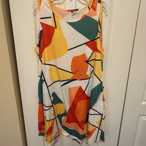 Colorful Abstract Women's dress with pockets